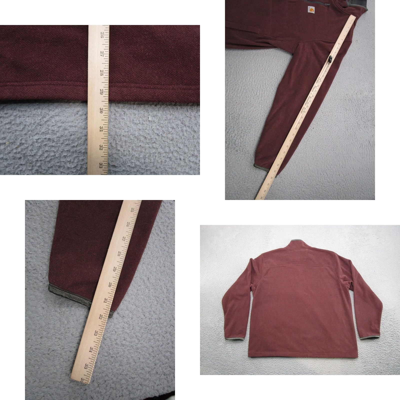 Carhartt Carhartt Dalton 1/2 Zip Fleece Sweatshirt Jacket Mens XL Maroon Red 90s Classic Outdoor Hiking Hunting Size US XL / EU 56 / 4 - 8 Thumbnail