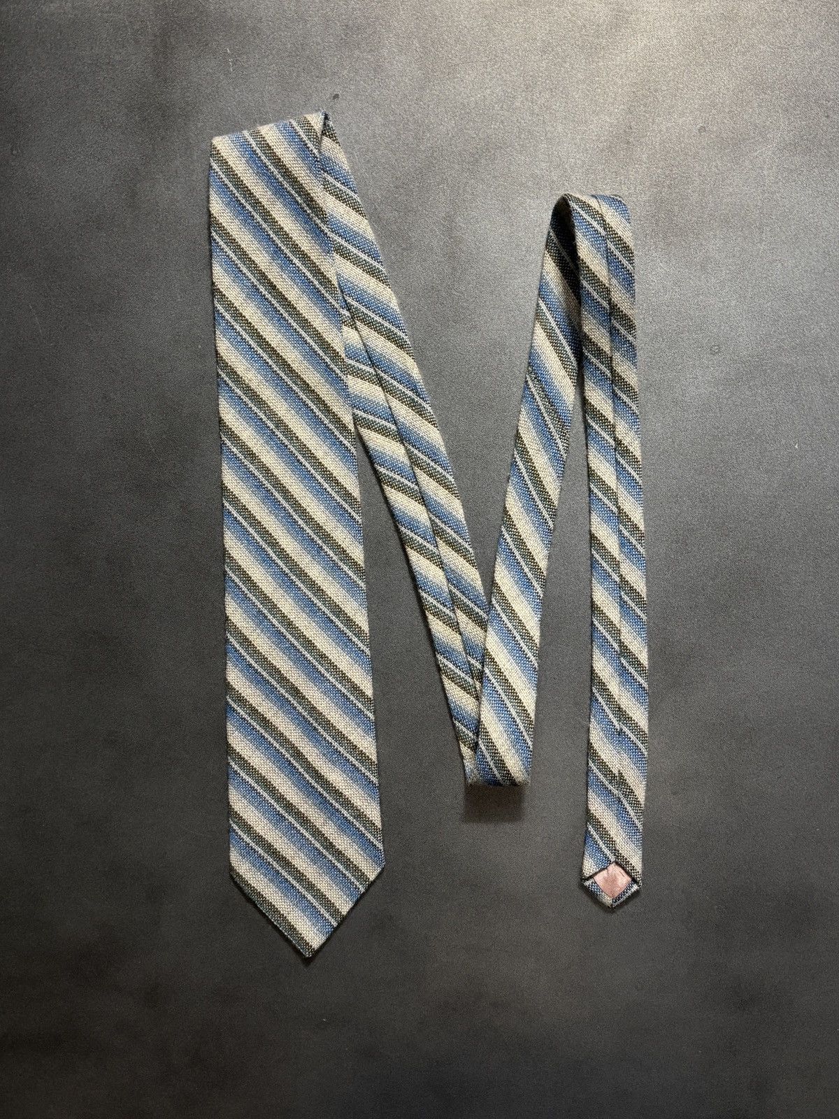 Vintage Vintage Necktie Striped Wool Pattern Stripe Neck Tie 70s 80s Size ONE SIZE - 1 Thumbnail