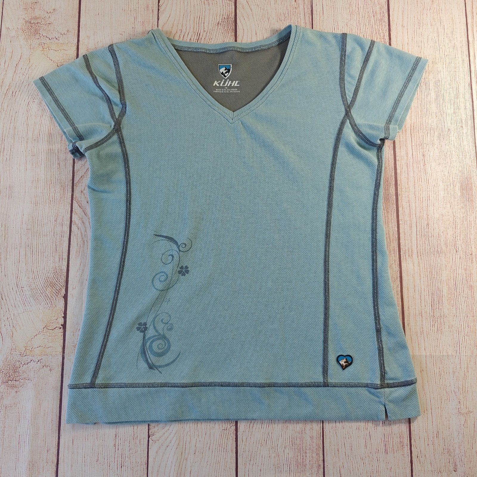 Kuhl Kuhl blue textured V-neck short sleeve tee sz S Size S / US 4 / IT 40 - 5 Thumbnail