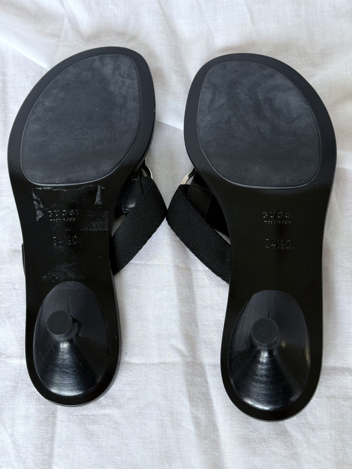 Gucci Gucci Black Interlocking GG Mules Flip Flops Kitten Heels Size US 4.5 / IT 34.5 - 10 Thumbnail