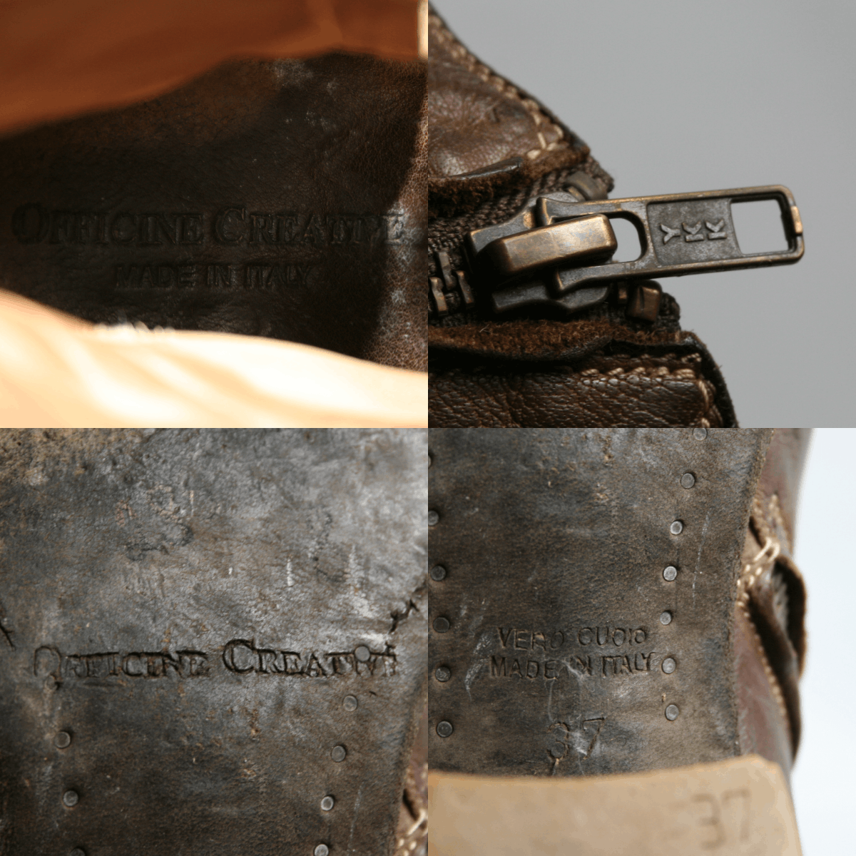 Officine Creative 00S Grunge Avant Garde Leather Heeled Ankle Boots Vintage Size US 7 / IT 37 - 12 Thumbnail