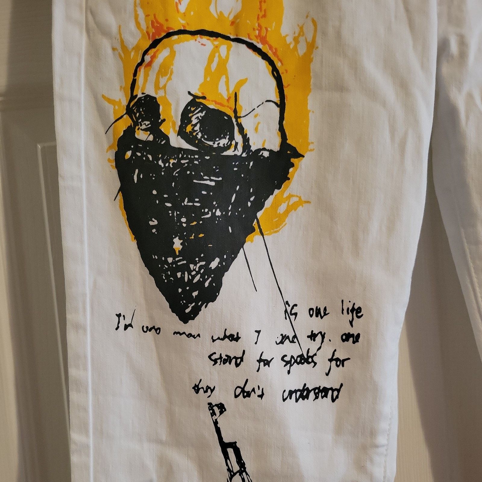 Jean Y2K Vintage Jeans Graffiti Slim Size 33 Streetwear Painted Size US 33 - 4 Thumbnail