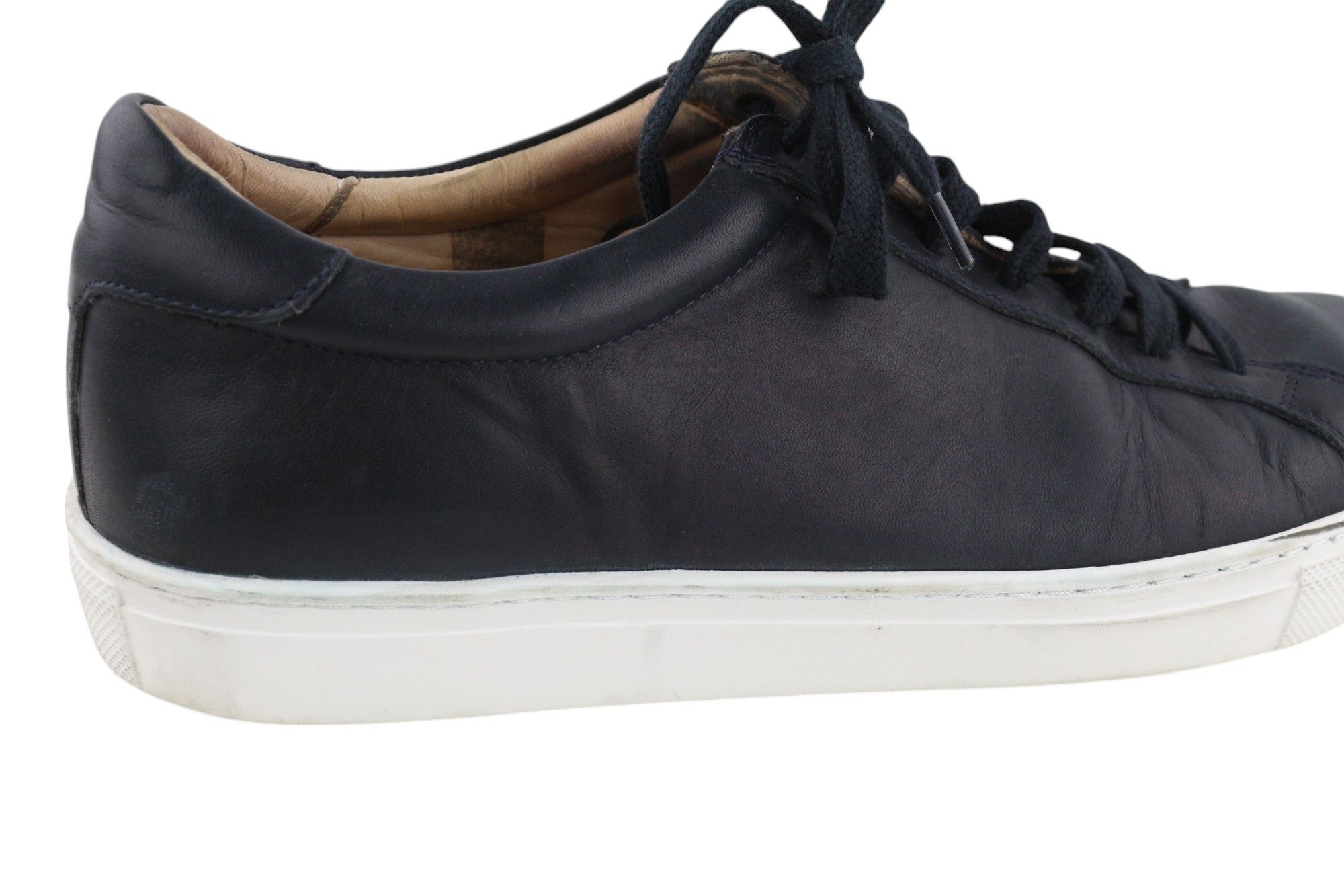 Suitsupply EU45 Navy Blue Leather Low-Top Sneakers 81563 Size US 12 / EU 45 - 8 Thumbnail