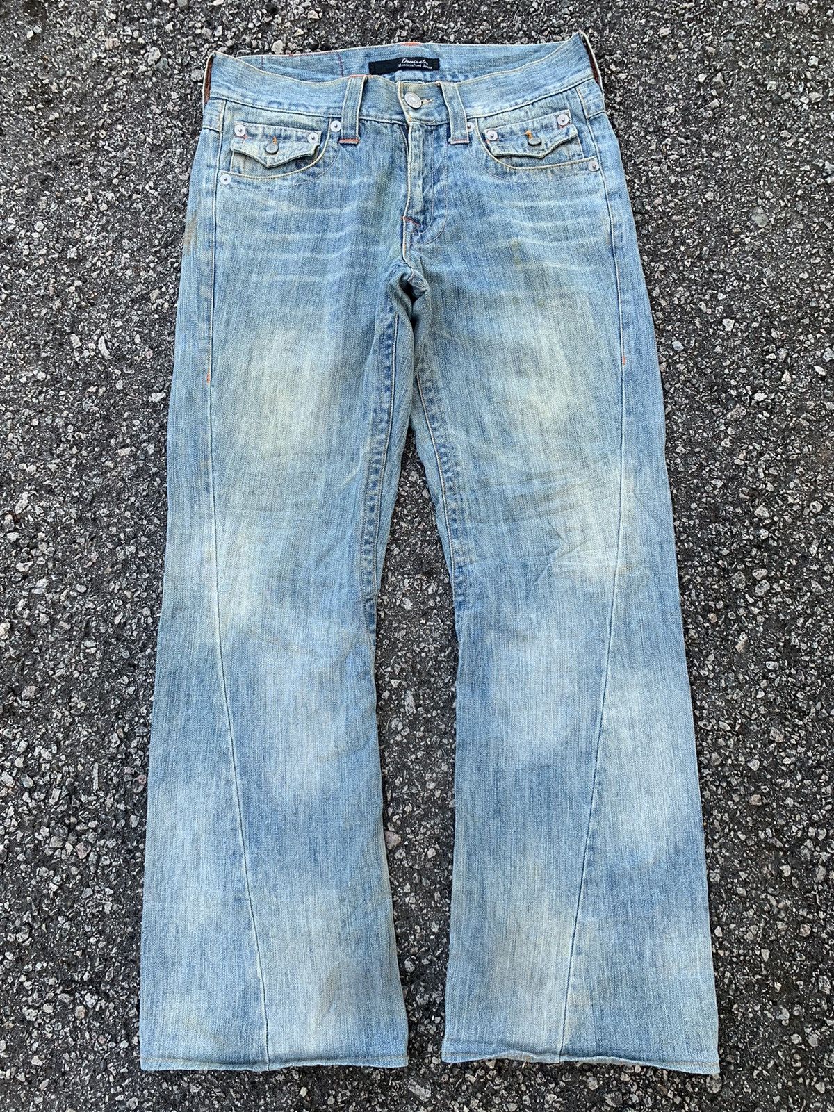 Tornado Mart FLARE💥 DOMINATE HANDCRAFTED JEANS PUNK STYLE DENIM☠️🎌 Size US 33 - 1 Thumbnail