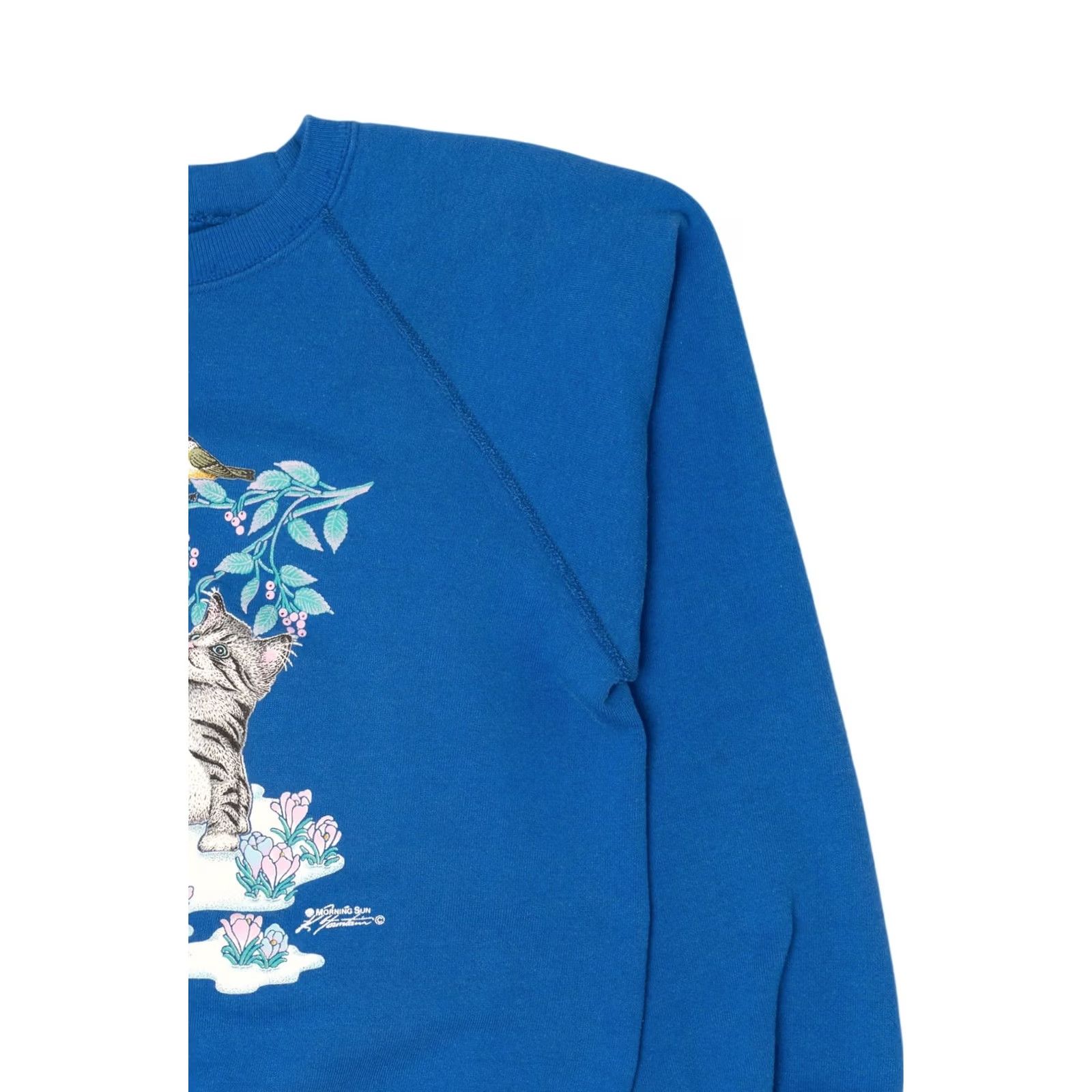 Vintage Vintage Morning Sun Kittens And Birds Raglan Sweatshirt Blue 1990s Medium Womens Size US M / EU 48-50 / 2 - 7 Thumbnail