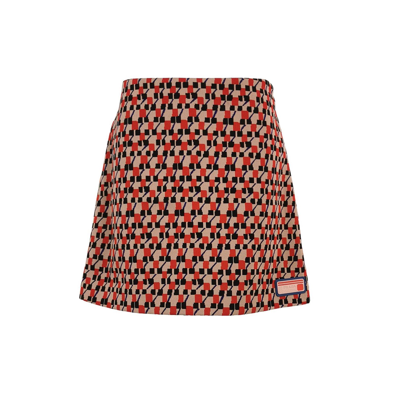Prada Prada Color Block Logo Skirt in Size 42 0089 Size 42" / US 20 - 1 Thumbnail
