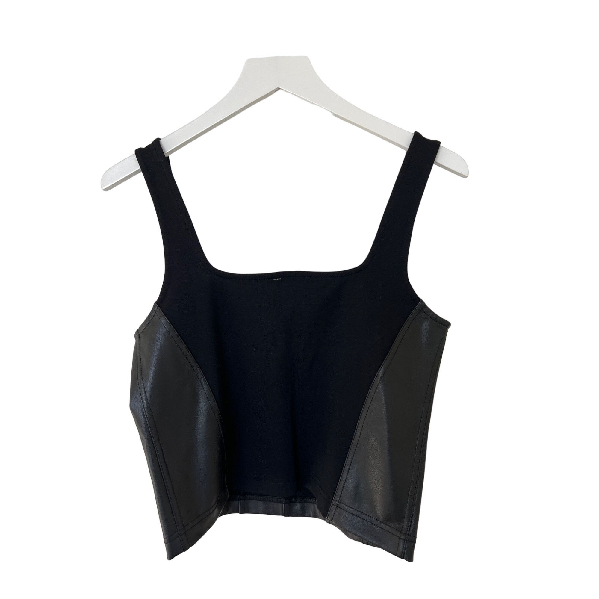 Anthropologie Maeve Black Faux Leather Corset Tank Top Size S / US 4 / IT 40 - 6 Thumbnail
