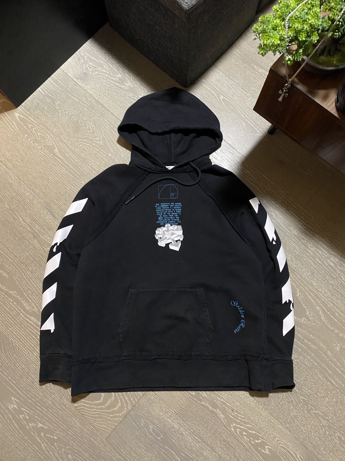 Off-White Off White Teal Golden Ratio Hoodie Size US L / EU 52-54 / 3 - 1 Thumbnail