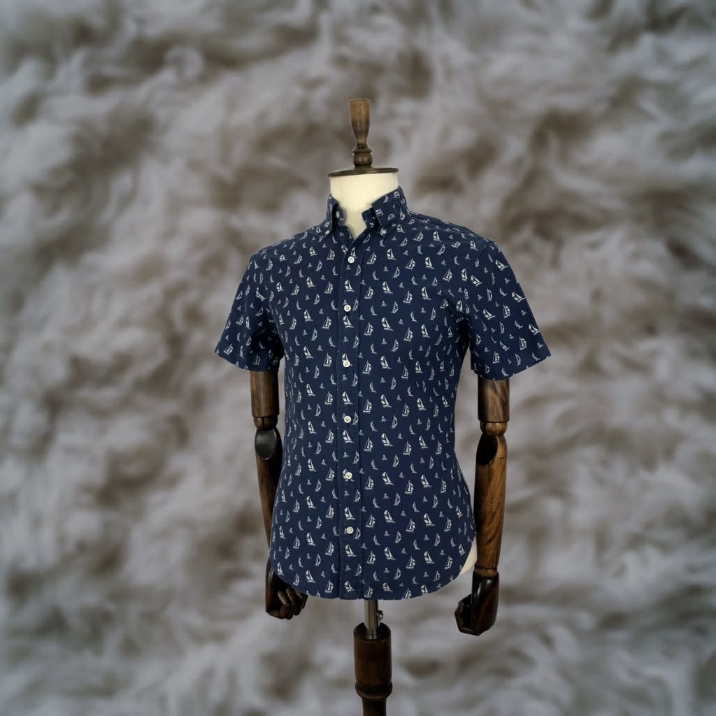 Ralph Lauren Ralph Lauren Shirt Cotton Blue Men S Patterned Button-Up Short Sleeve Geometric Vintage? No Size US S / EU 44-46 / 1 - 1 Thumbnail