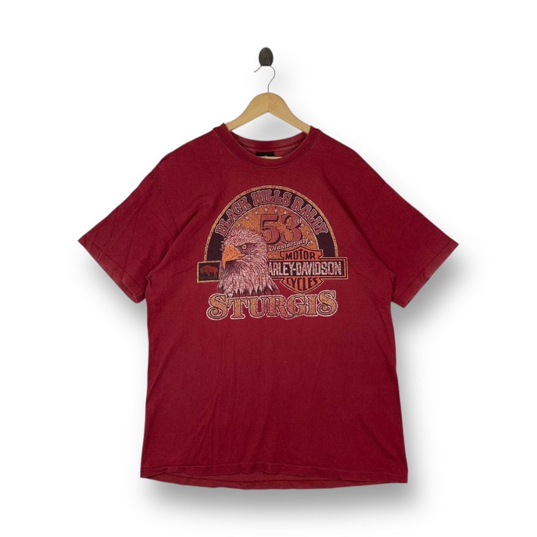 Harley Davidson Vintage 90s HARLEY DAVIDSON sturgis big logo spellout tee Size US XL / EU 56 / 4 - 1 Thumbnail