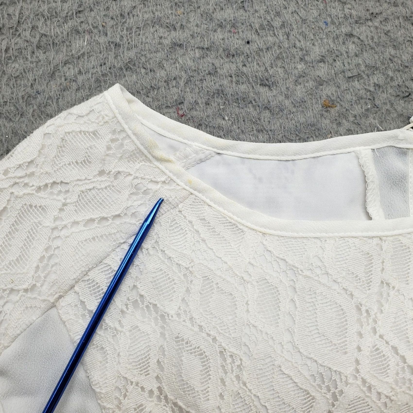 Apt. 9 Apt.9 White Lace Panel Sheath Dress Womens XL Short Sleeve Round Neck Belted Size 40" / US 18 - 3 Thumbnail
