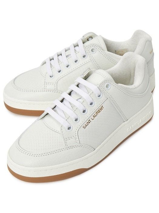 Saint Laurent Paris oc11z1225 713602 SL/61 Sneakers in Perforated Leather White Size US 11 / IT 41 - 7 Thumbnail