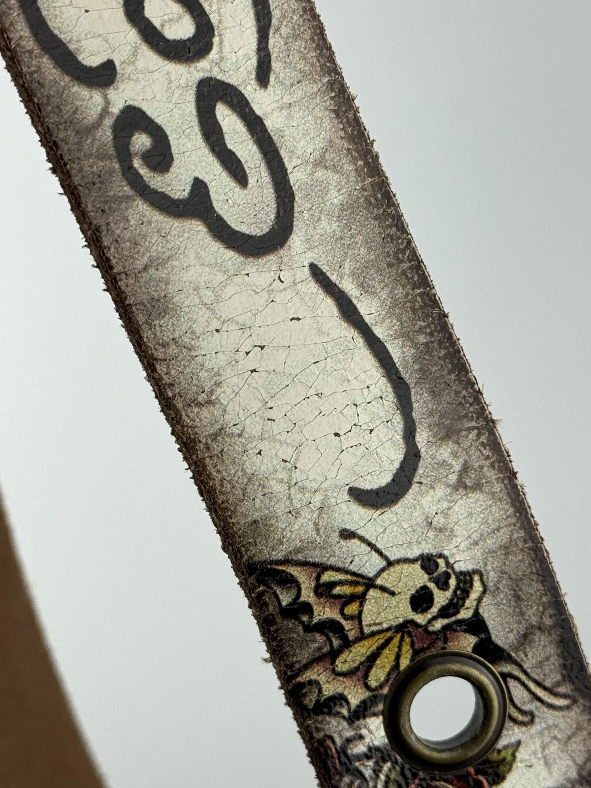 Ed Hardy Vintage Leather Belt Ed Hardy Christian Audigier Rhinestones Size ONE SIZE - 7 Thumbnail