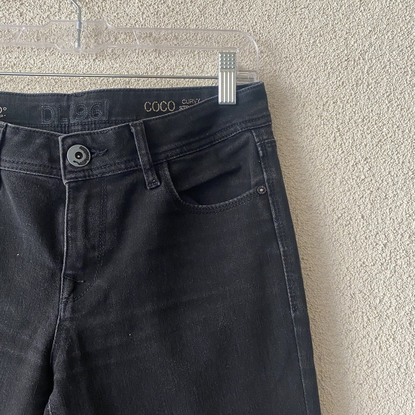 DL1961 DL1961 Womens Jeans Black Coco Curvy Straight Mid Rise Dark Size 27" / US 4 / IT 40 - 7 Thumbnail