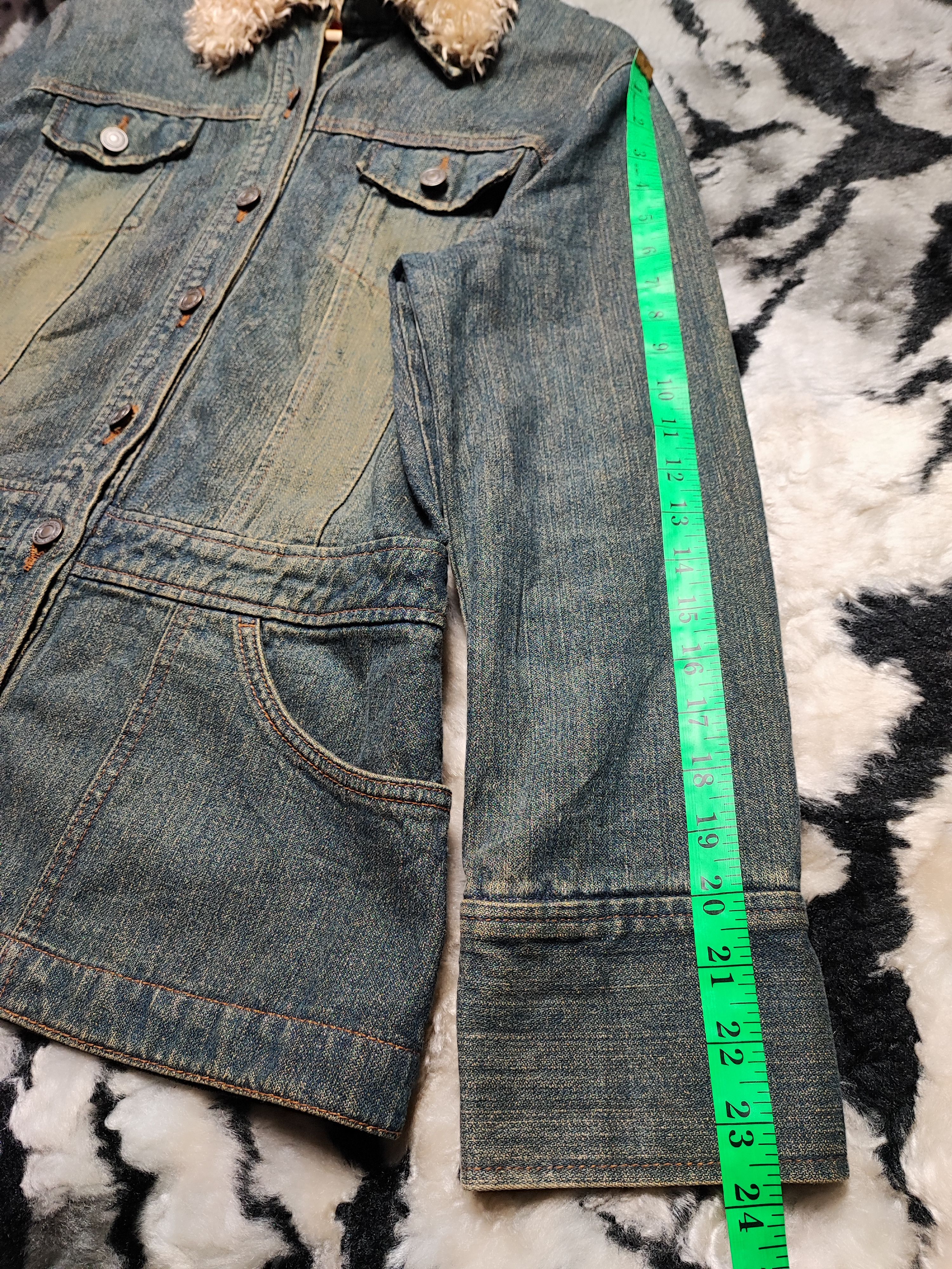 Number (N)ine Fur Denim Jacket by Back Rush Japan Edition Size US S / EU 44-46 / 1 - 18 Thumbnail