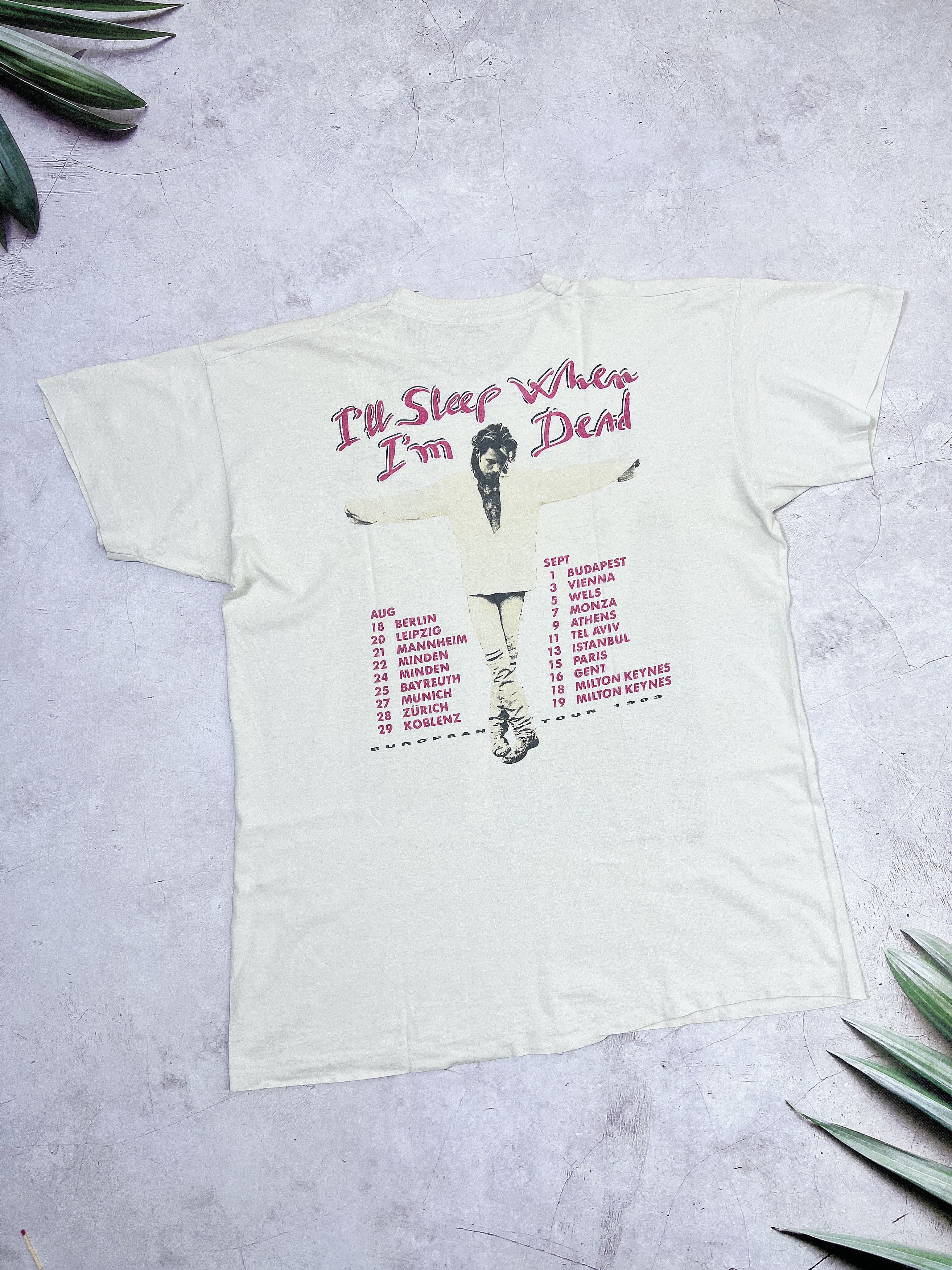 Band Tees × Bon Jovi × Vintage Bon Jovi T-Shirt 1993 I'll Sleep When I'm Dead Eropean Tour Size US L / EU 52-54 / 3 - 17 Thumbnail