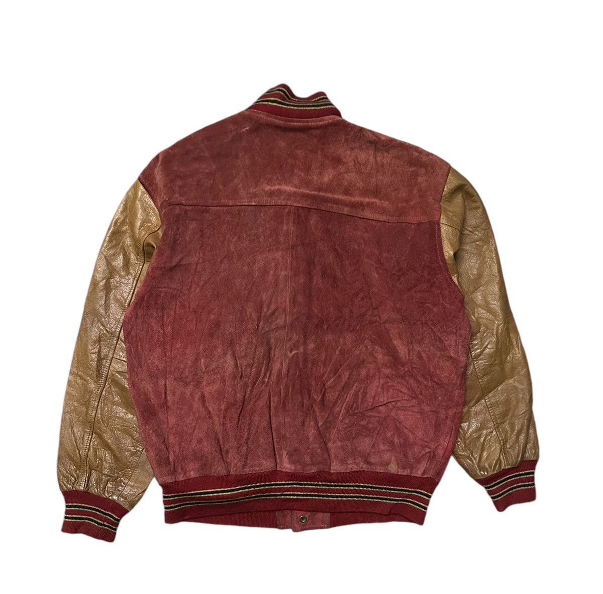 Vintage Vintage 80s Groovy leather varsity jacket Size US M / EU 48-50 / 2 - 4 Thumbnail