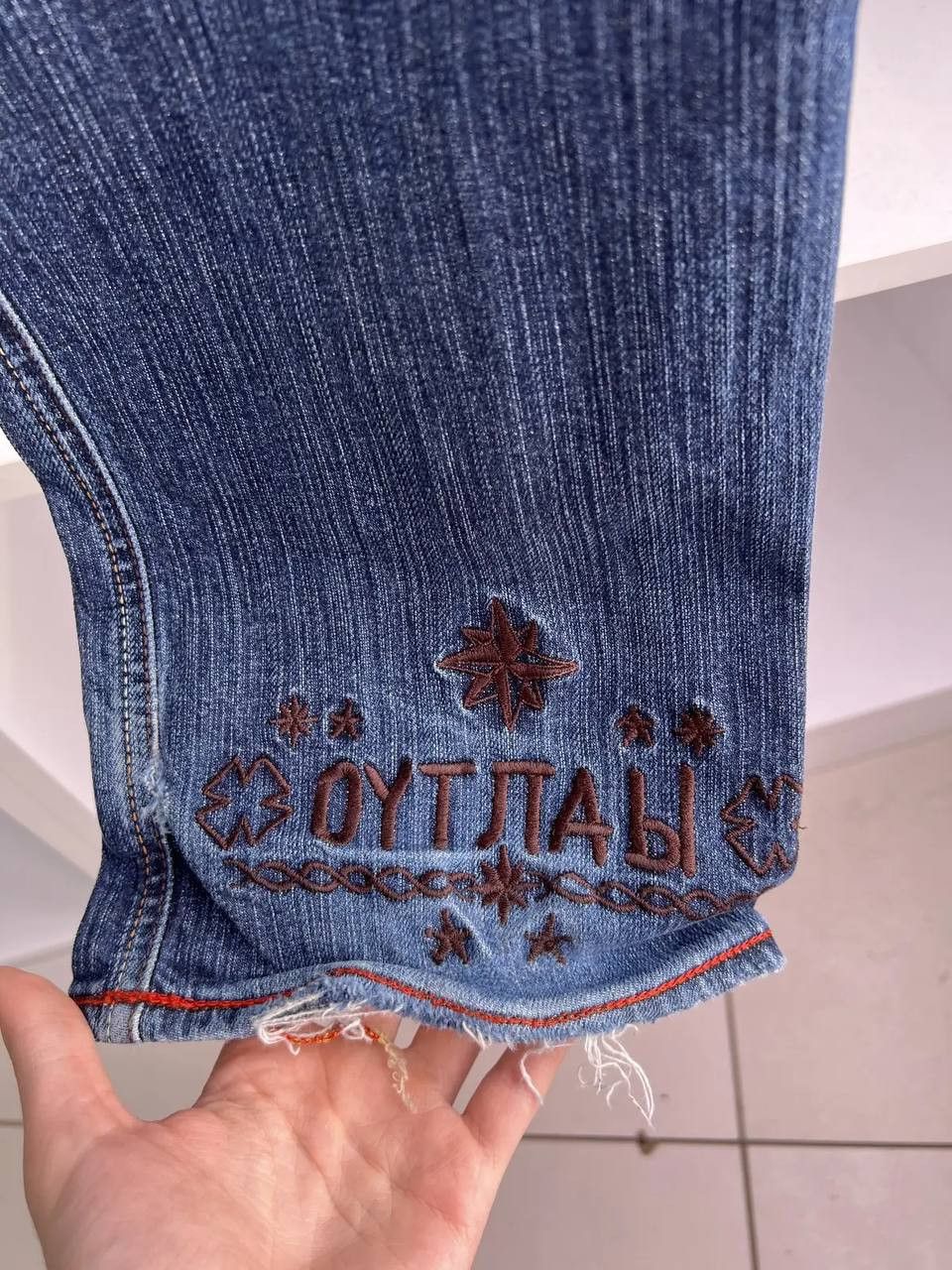Designer × Diesel × Vintage RARE Y2K Criminal Bandit Embroidered Tattoo Denim Jeans Size US 32 / EU 48 - 18 Thumbnail