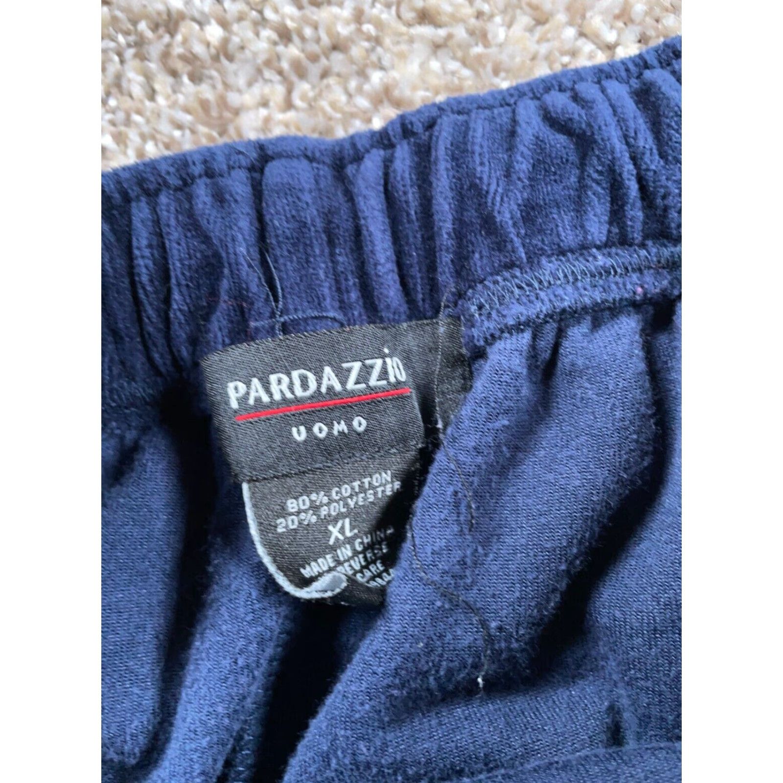 Velour VINTAGE Velour Tracksuit Jacket & Pants Men XL Dark Blue Silver Piping 90s Hip Hop Set Size 46R - 5 Thumbnail