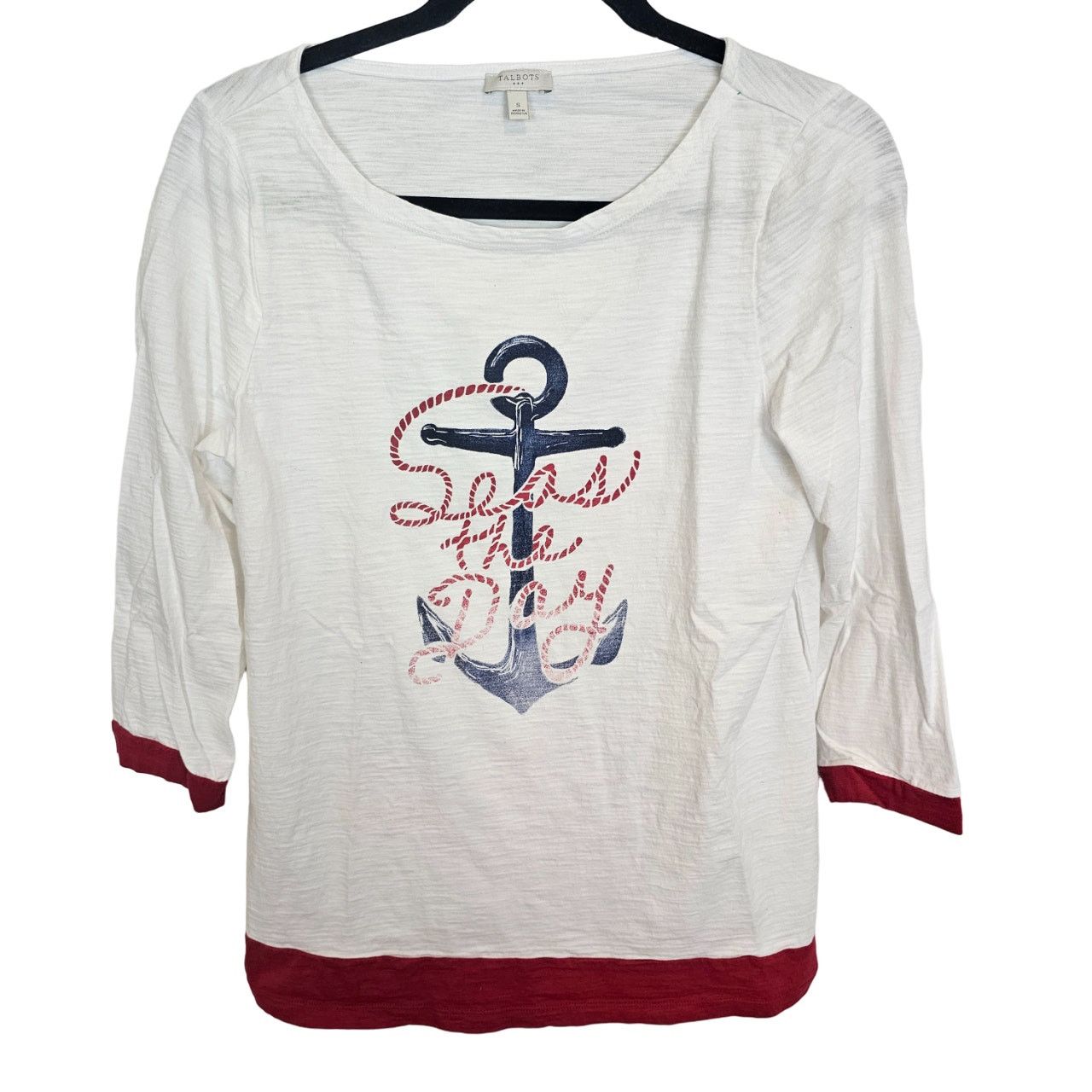 Talbots Talbots Womens Graphic Tee Size S "Seas The Day" Nautical Size S / US 4 / IT 40 - 1 Thumbnail