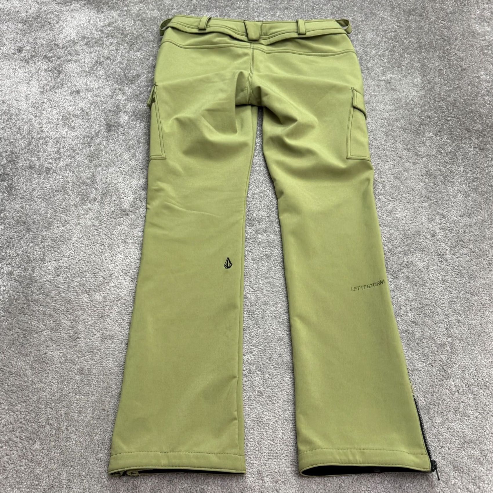 Volcom VINTAGE Volcom Pants? No, Vintage: No — Volcom Cargo Pants Women Large Green Bootcut Inseam 34in Leather? Size 36" / US 14 / IT 50 - 3 Thumbnail