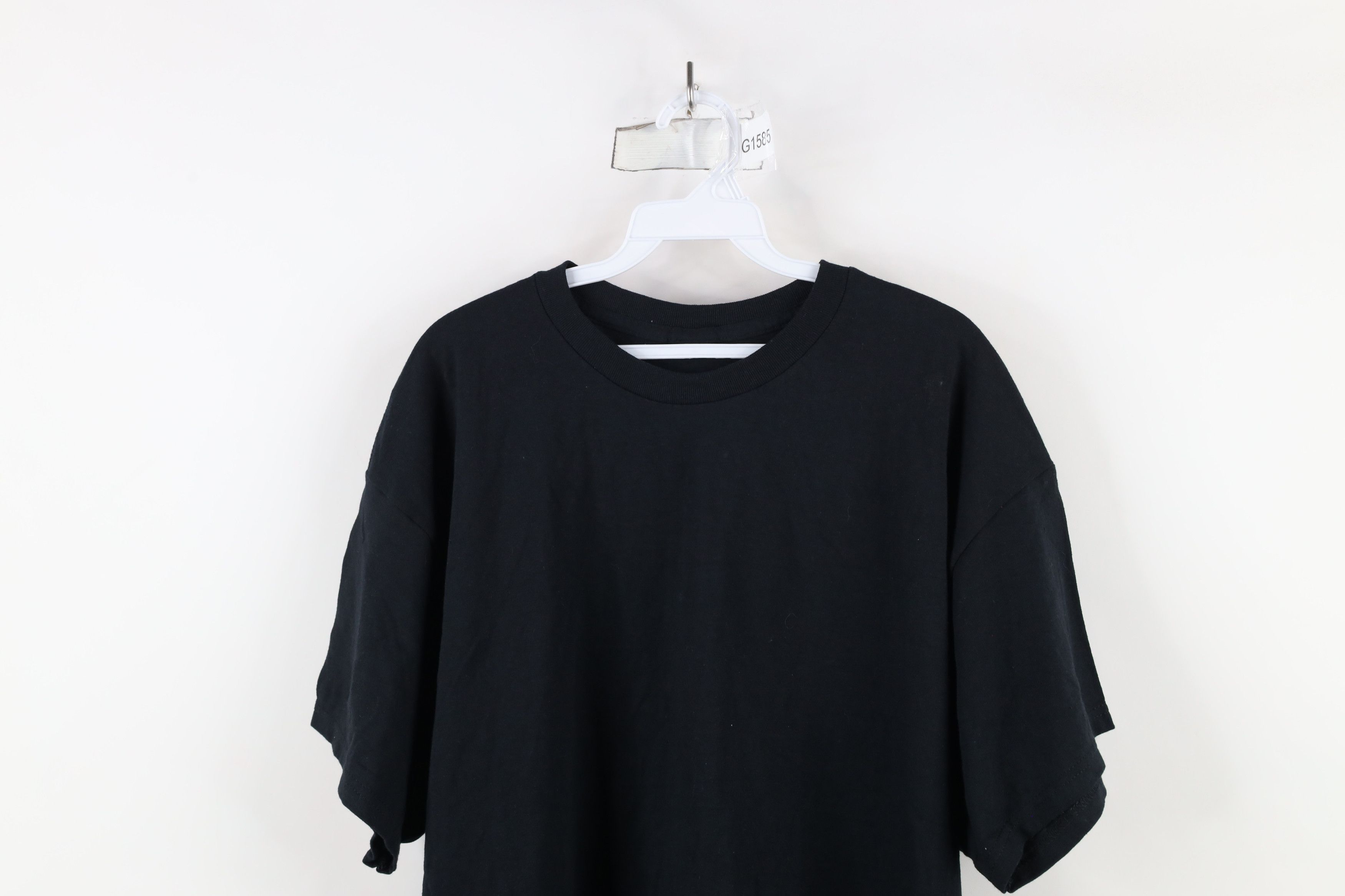 Vintage Vintage 90s Streetwear Heavyweight Cotton T-Shirt Black Size US XL / EU 56 / 4 - 2 Thumbnail