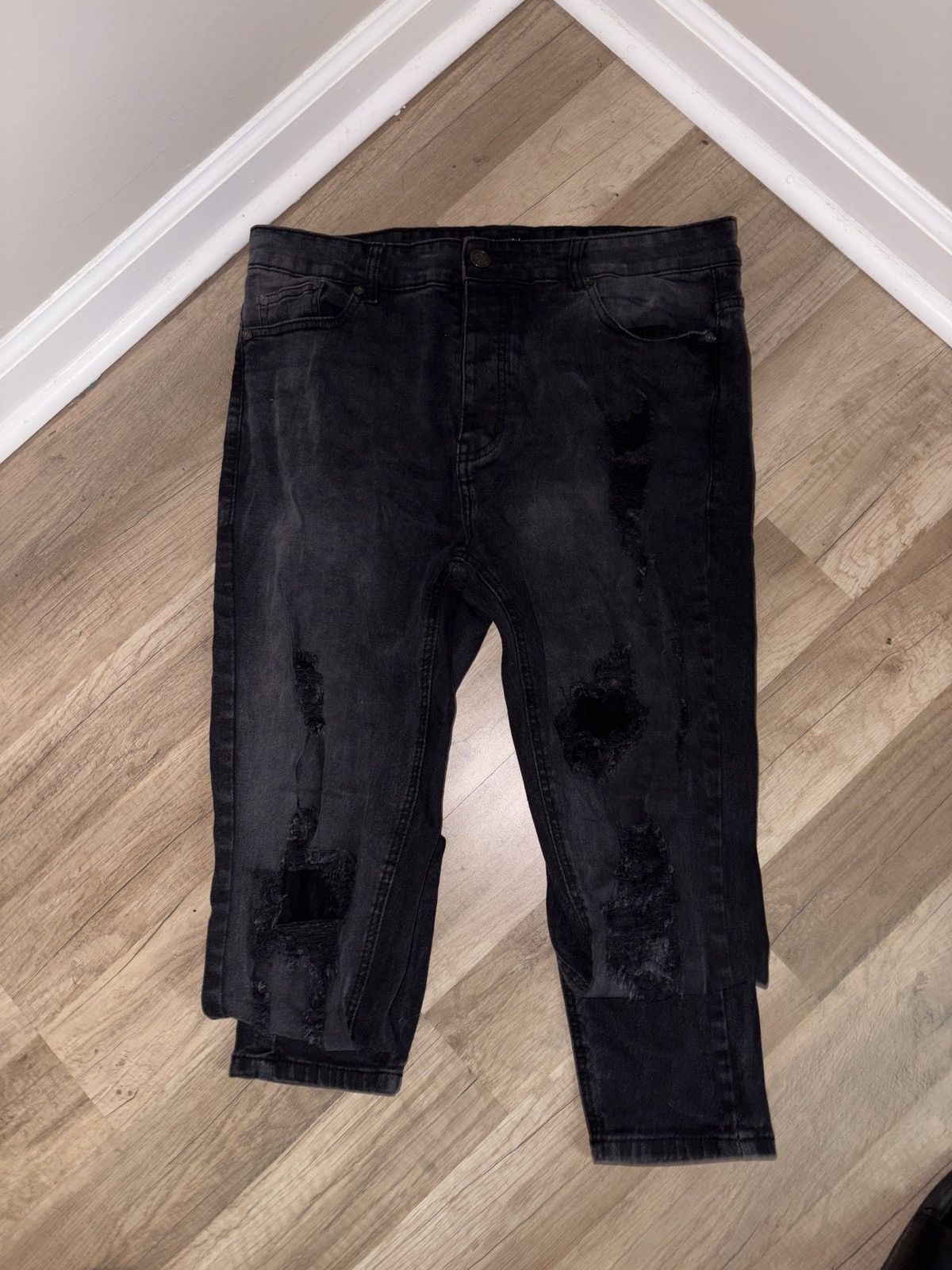 Boohoo BooHooMan Black Skinny Jeans Size US 34 / EU 50 - 2 Thumbnail