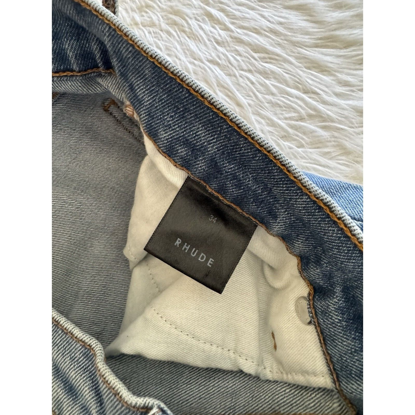 Rhude Rhude Snap Denim Jeans Distressed Indigo Blue 34 Size US 34 / EU 50 - 3 Thumbnail