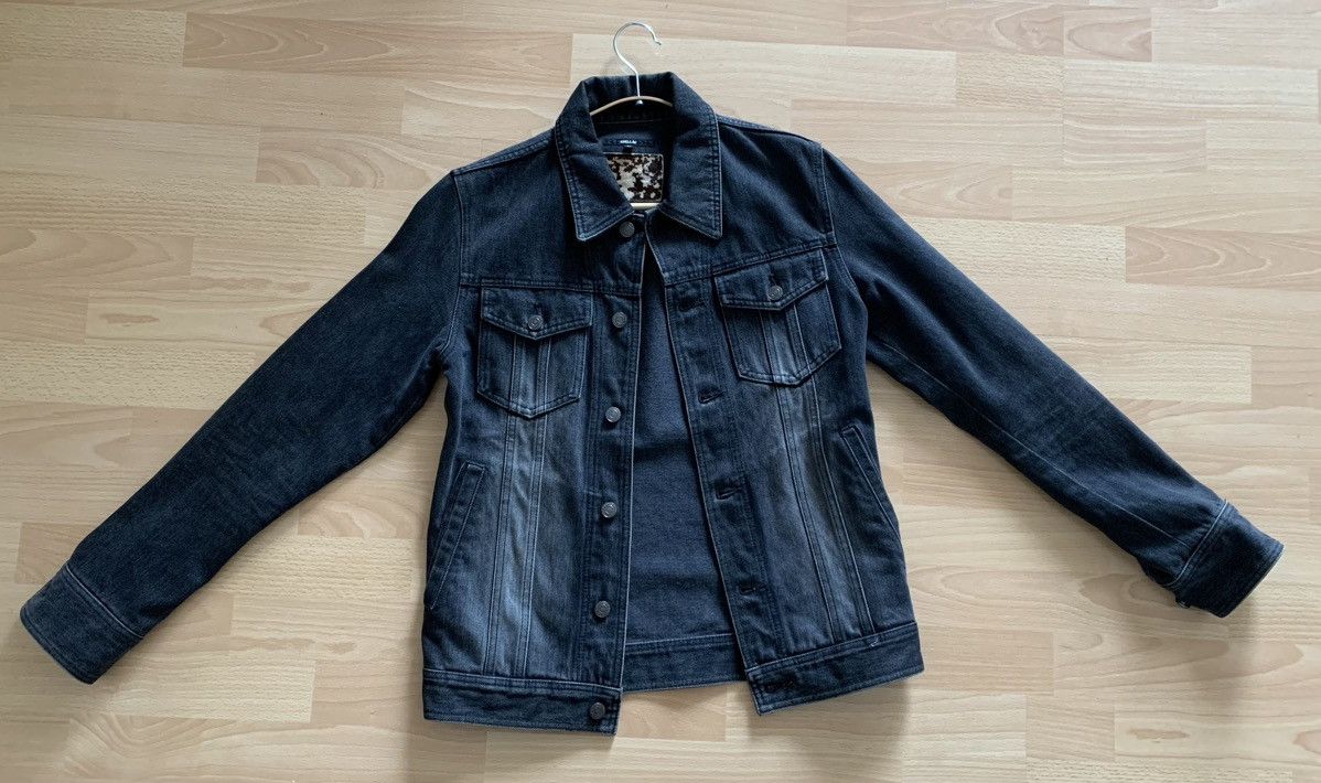 image of Black Shellac Denim Biker Jacket, Men's (Size Small)