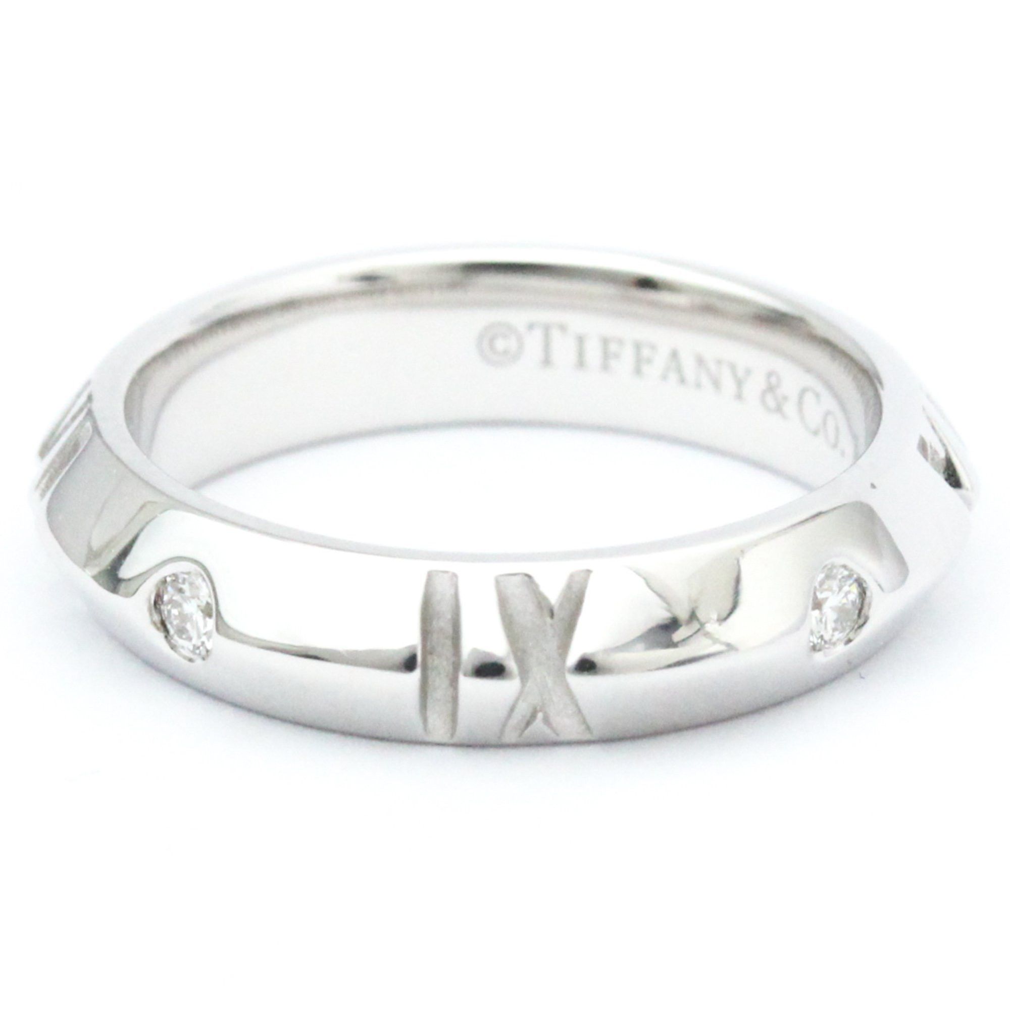 Tiffany & Co. Atlas X Closed Narrow 18K White Gold Diamond Ring EU 54.5  Tiffany & Co.