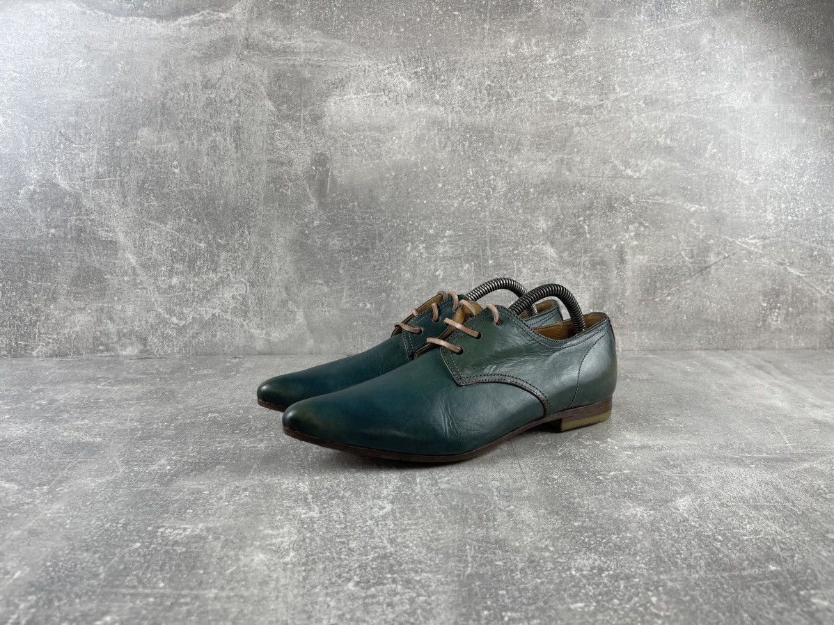MOMA Green Leather Avant Garde Derby Shoes