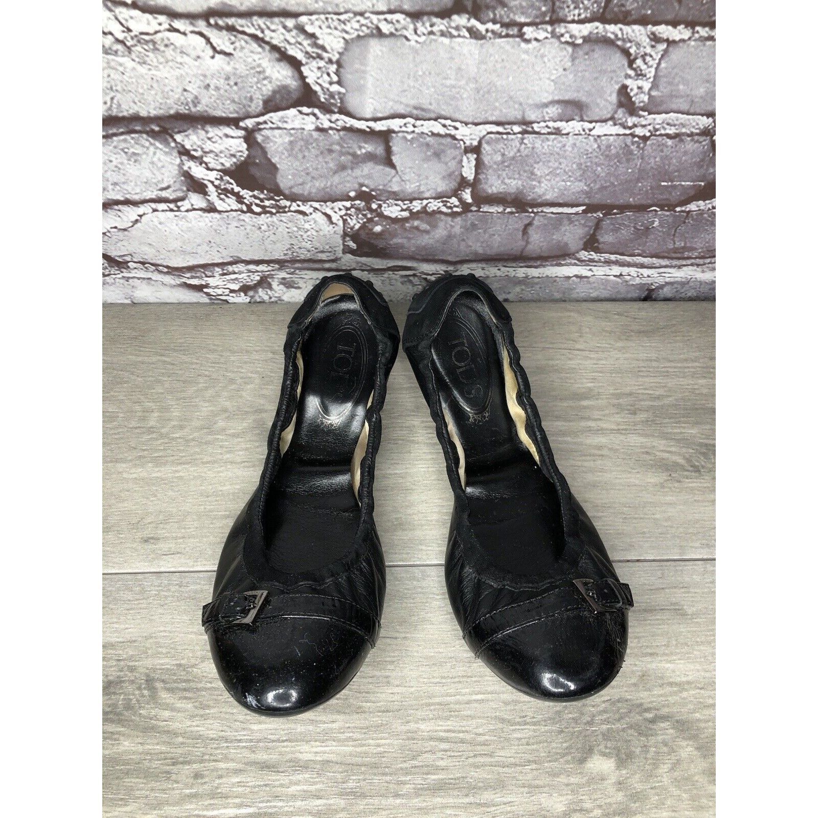 Tod's Tod's Black Leather Cap Toe Buckle Ballerina Ballet Flats Wo Size US 10 / IT 40 - 20 Thumbnail