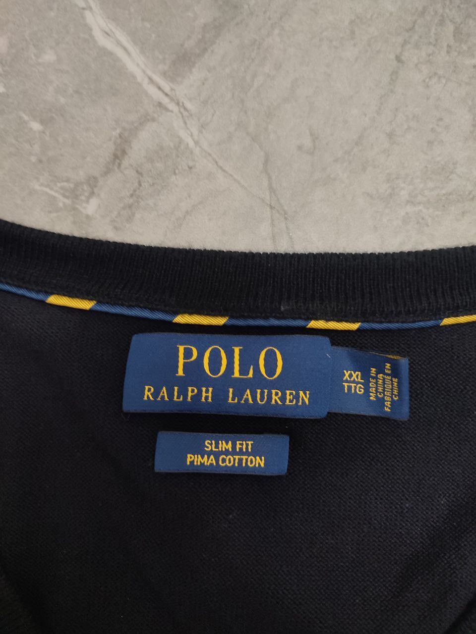 Polo Ralph Lauren Polo Ralph Lauren Black V-neck sweater cotton XXL size Size US XXL / EU 58 / 5 - 5 Thumbnail