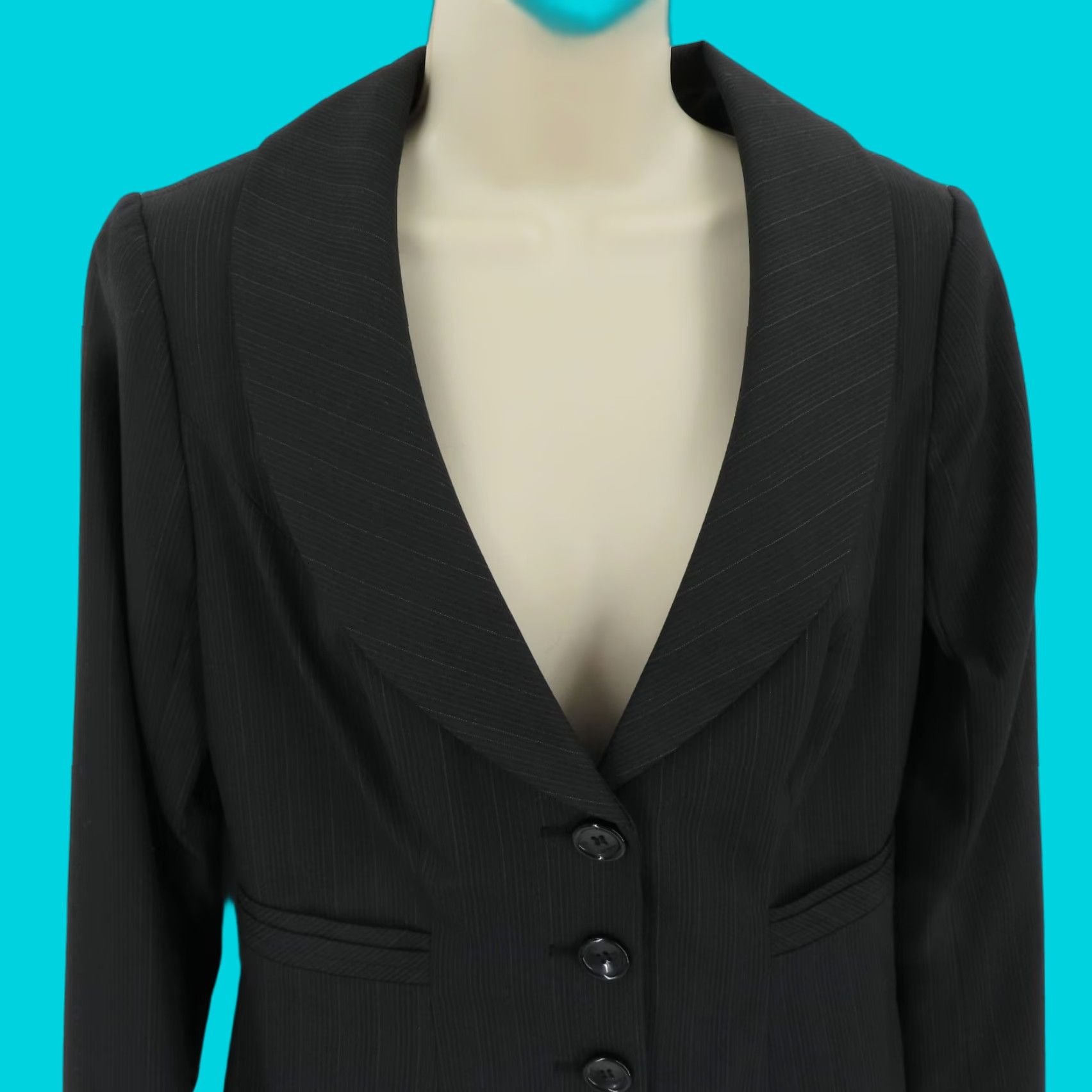 Vintage The Limited Womens 4 Black Gray Striped 3 Button Blazer Suit Jacket NEW No Tags Size S / US 4 / IT 40 - 1 Thumbnail