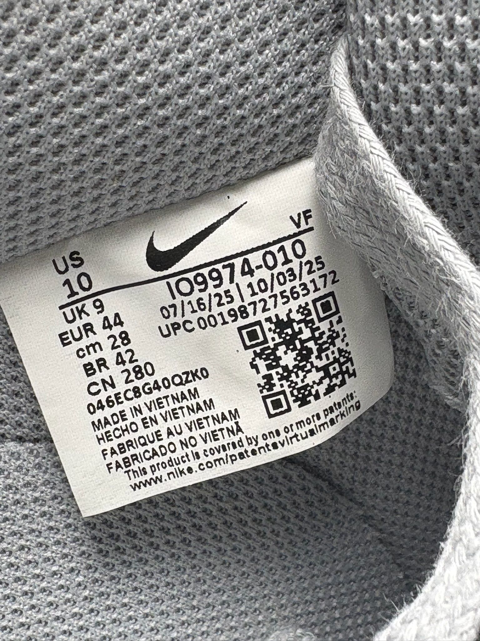 Nike Nike Air Force 1 Low x Syna Central Cee (Black White Smoke Grey) - Size 10 Size US 10 / EU 43 - 6 Thumbnail