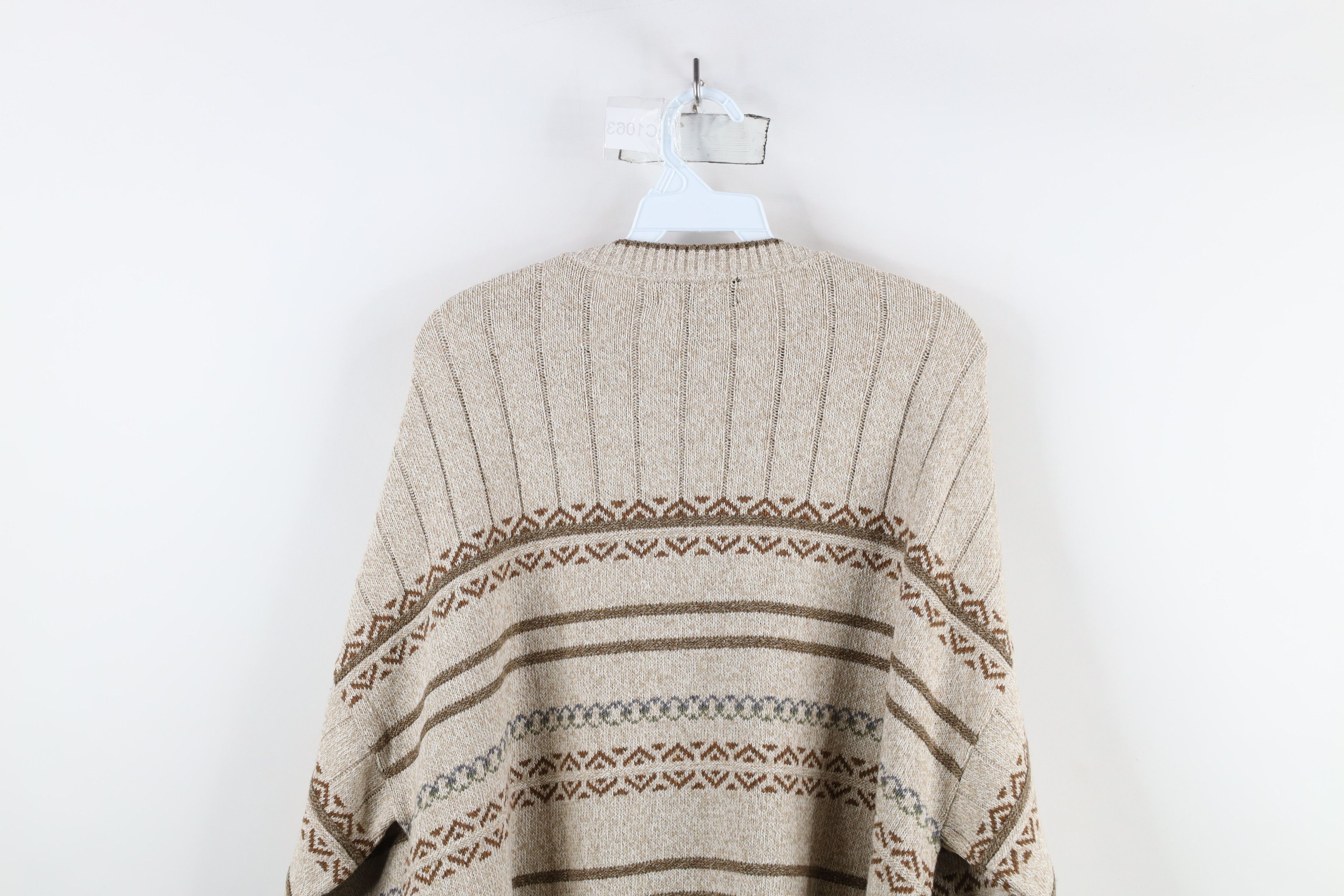 Vintage Vintage 90s Streetwear Fair Isle Knit V-Neck Sweater USA Size US L / EU 52-54 / 3 - 8 Thumbnail