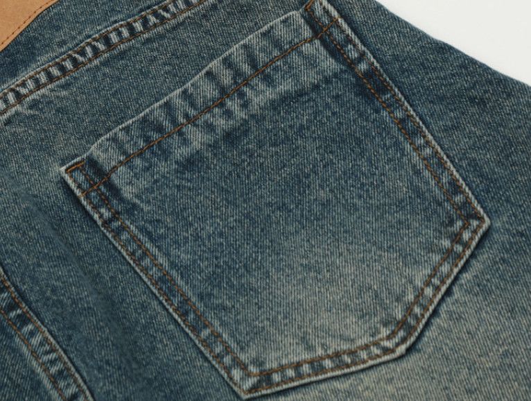 Vintage Retro casual loose-fitting vintage washed curved jeans Size US 32 / EU 48 - 5 Thumbnail