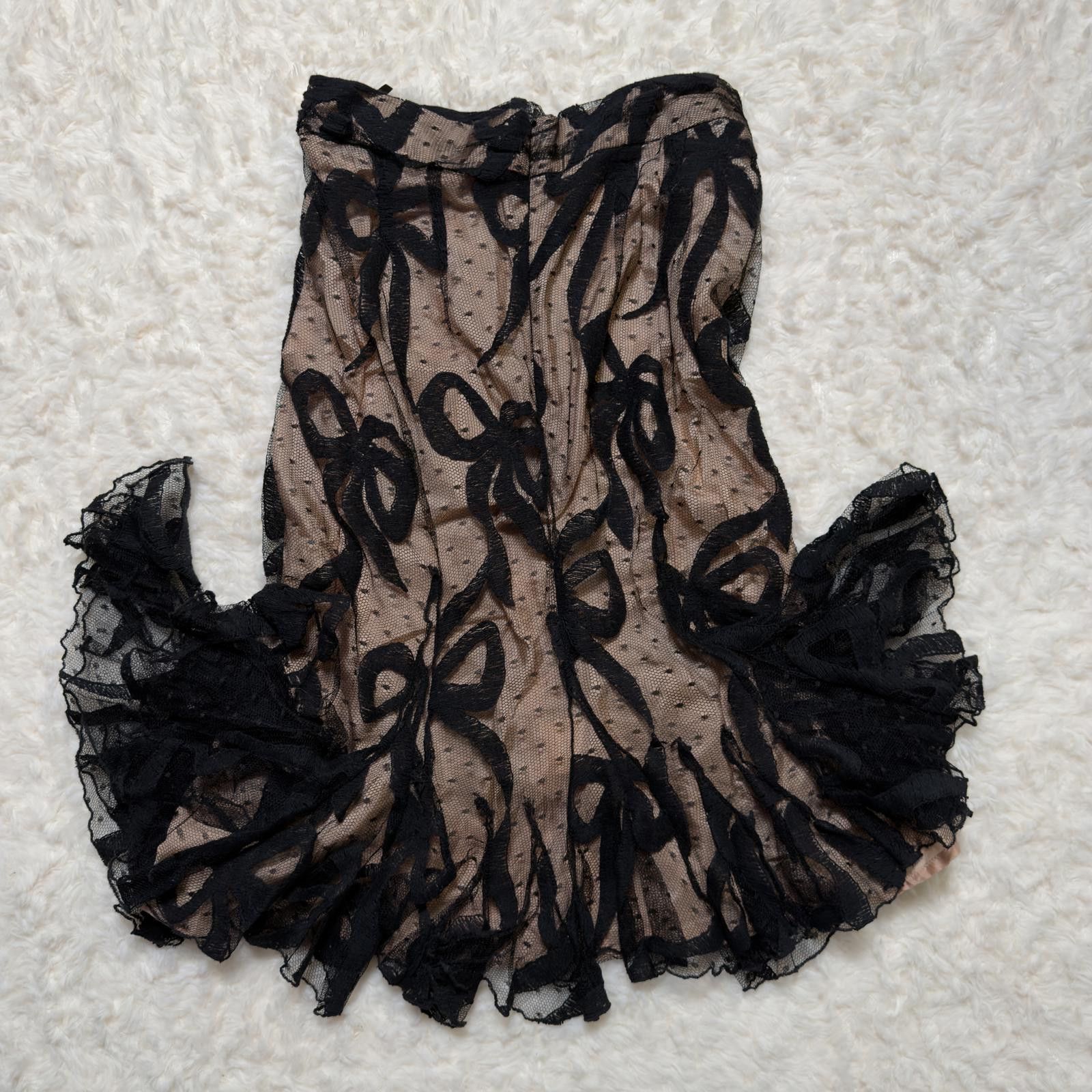 Other Vıntage Trelise Cooper Silk Lined Lace Bow Skirt Size 28" / US 6 / IT 42 - 2 Thumbnail