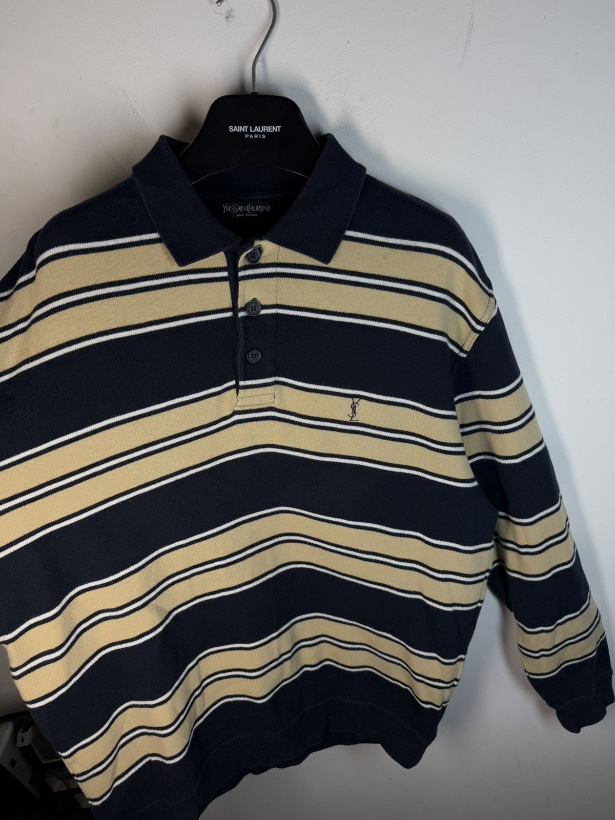 Yves Saint Laurent 90s YSL Sweatshirt 1/4 Button Up Sweater Vintage rare Size US XL / EU 56 / 4 - 21 Thumbnail