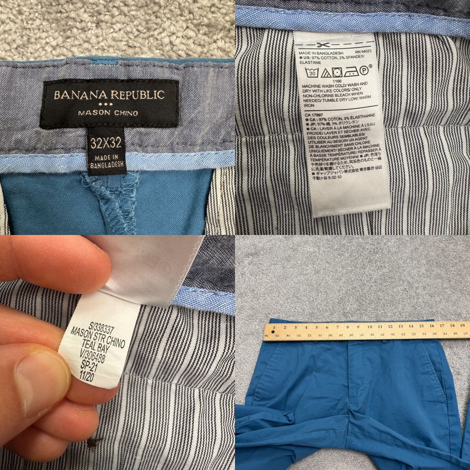 Banana Republic Banana Republic Mason Chino Pants Mens 32x32 Teal Bay Blue Straight Flat Front Casual Workwear Pants Regular Size 32 Mens Pants Blue Size US 32 / EU 48 - 8 Thumbnail