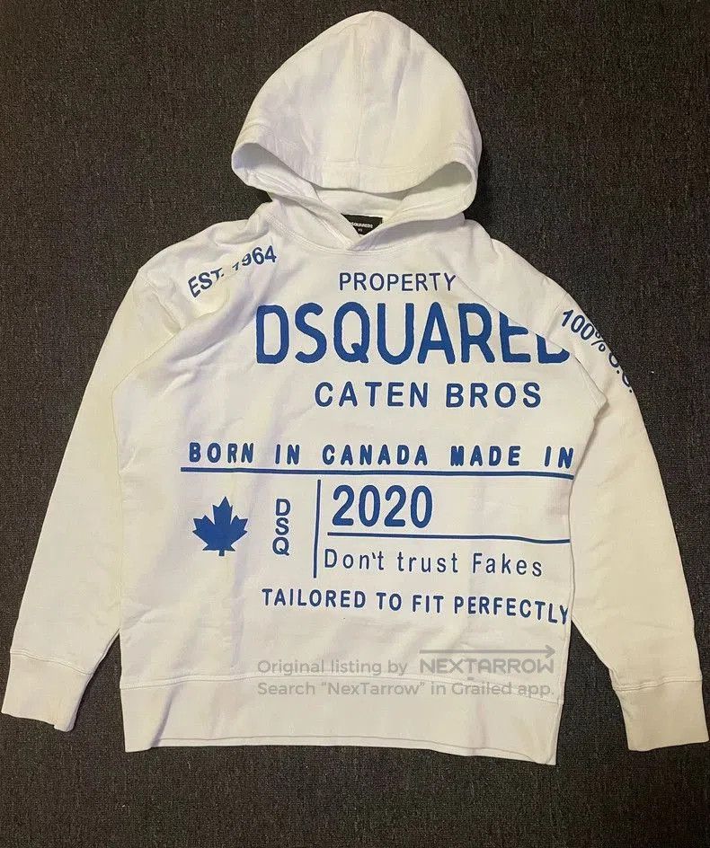 DSQUARED2 White Oversized Hoodie.