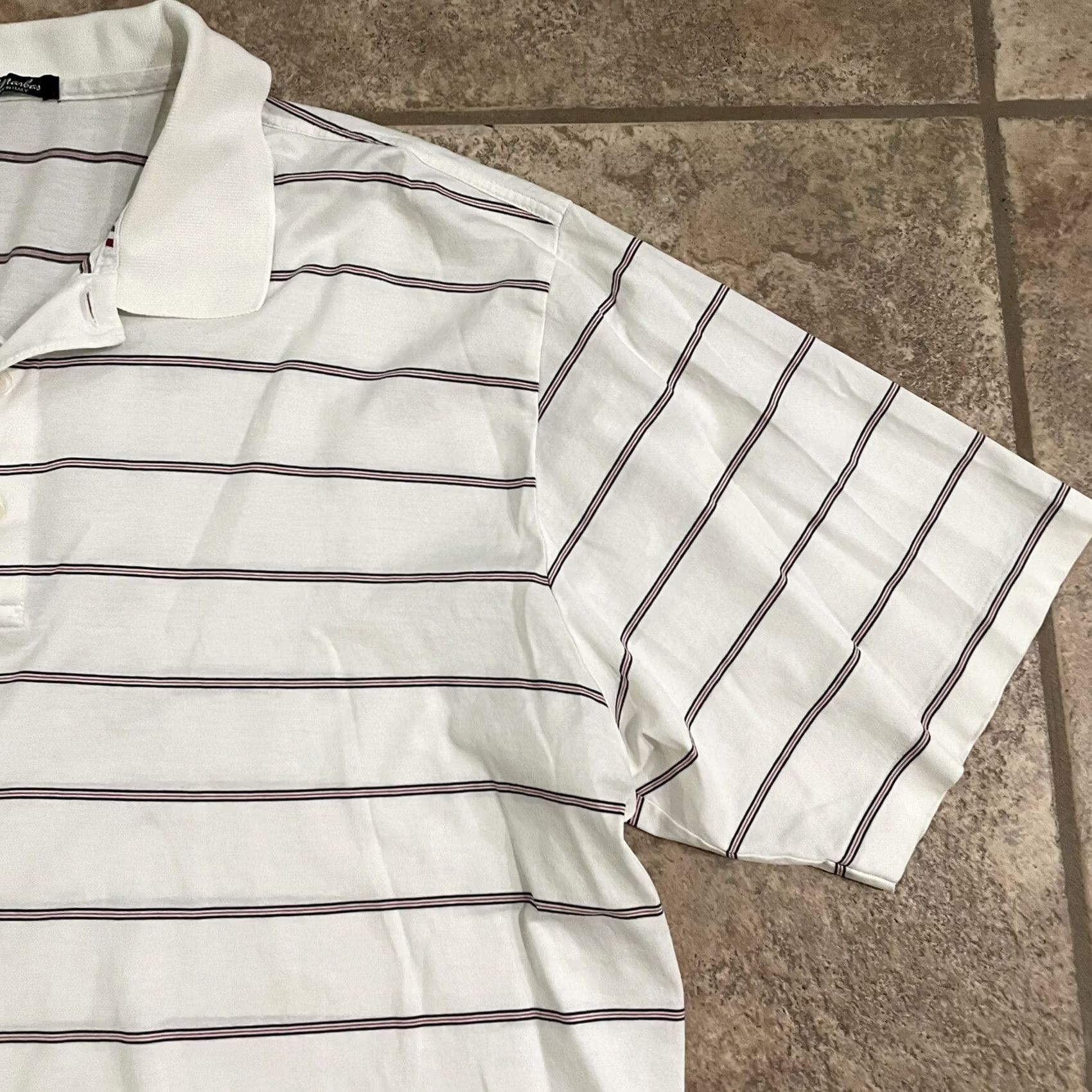 Vintage Marbas golf polo striped white Mens L Size US L / EU 52-54 / 3 - 2 Thumbnail