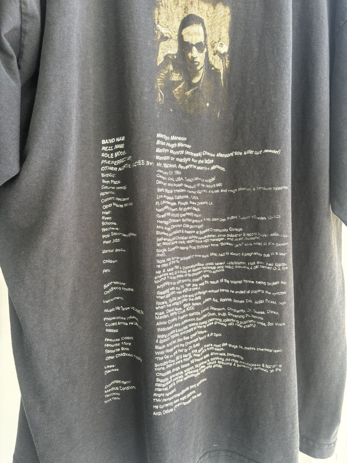 Band Tees Vintage Marilyn Manson Shirt Faded Distressed Grunge Band Size US XL / EU 56 / 4 - 3 Thumbnail