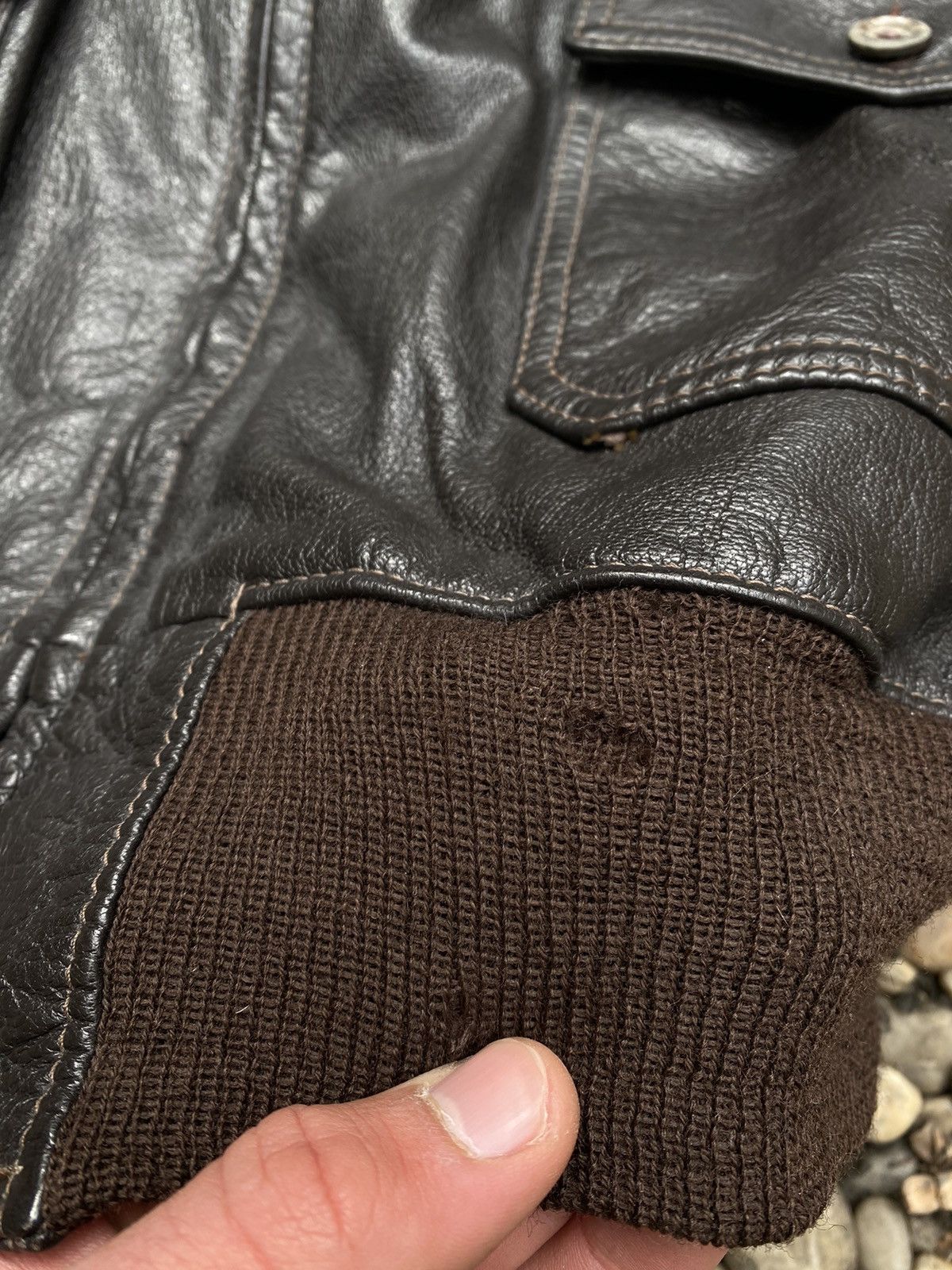 Golden Bear × Vintage Vintage 70s Golden Beat Goat Skin Leather G1 Flight Jacket Size US M / EU 48-50 / 2 - 8 Thumbnail