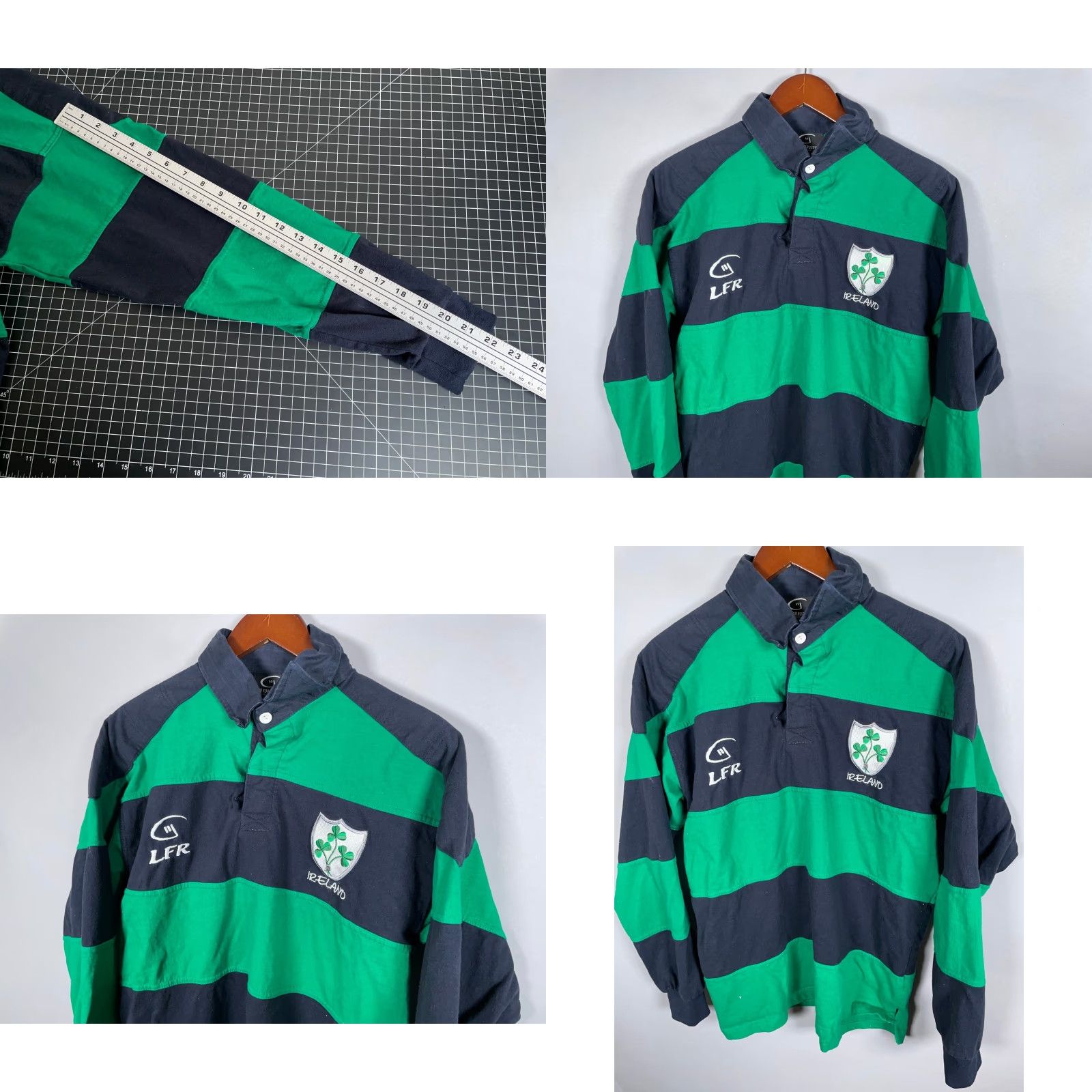 Vintage VINTAGE Live for Rugby Men's Polo Shirt Adult Medium Green Black Striped 90s Casual Embroidered Size US M / EU 48-50 / 2 - 8 Thumbnail