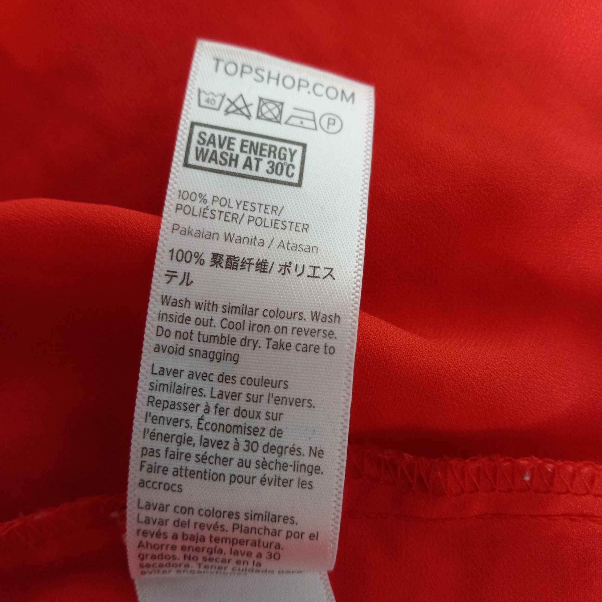 Topshop Topshop UK 8 US 4 EUR 36 Camisole Top Red Scallop V Neck Sle Size S / US 4 / IT 40 - 7 Thumbnail