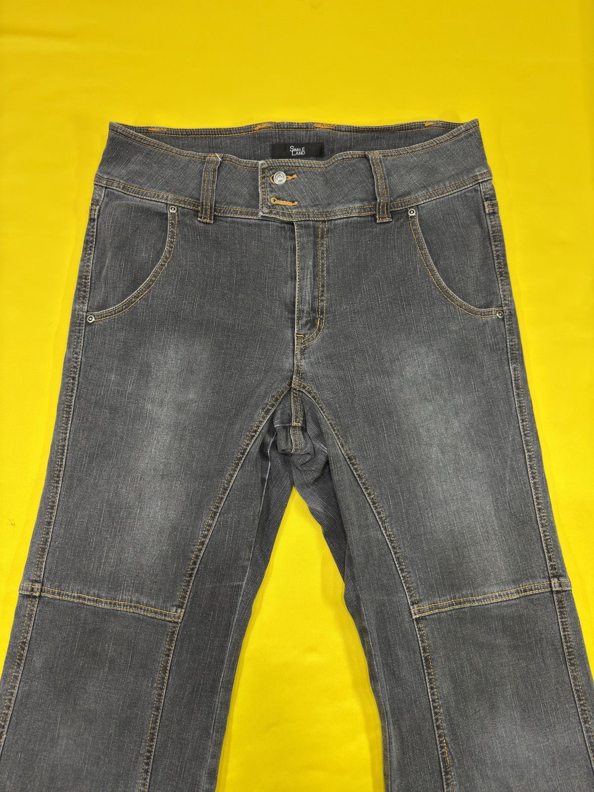 Japanese Brand Smile land X tornado mart style spiral flare jeans Size US 33 - 8 Thumbnail