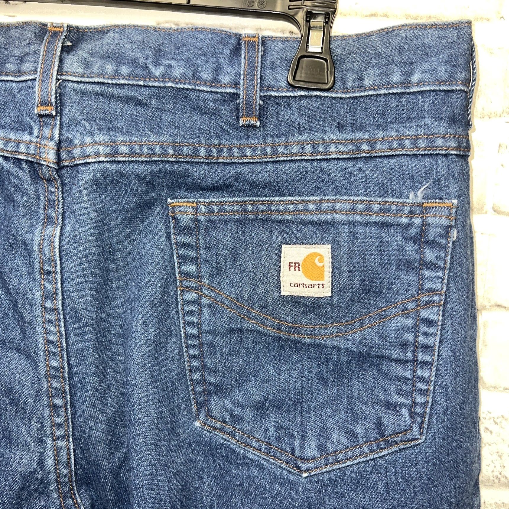 Carhartt VINTAGE Carhartt Jeans 38x32 MENS Blue 3 HRC FR Straight Trousers Size US 38 / EU 54 - 3 Thumbnail