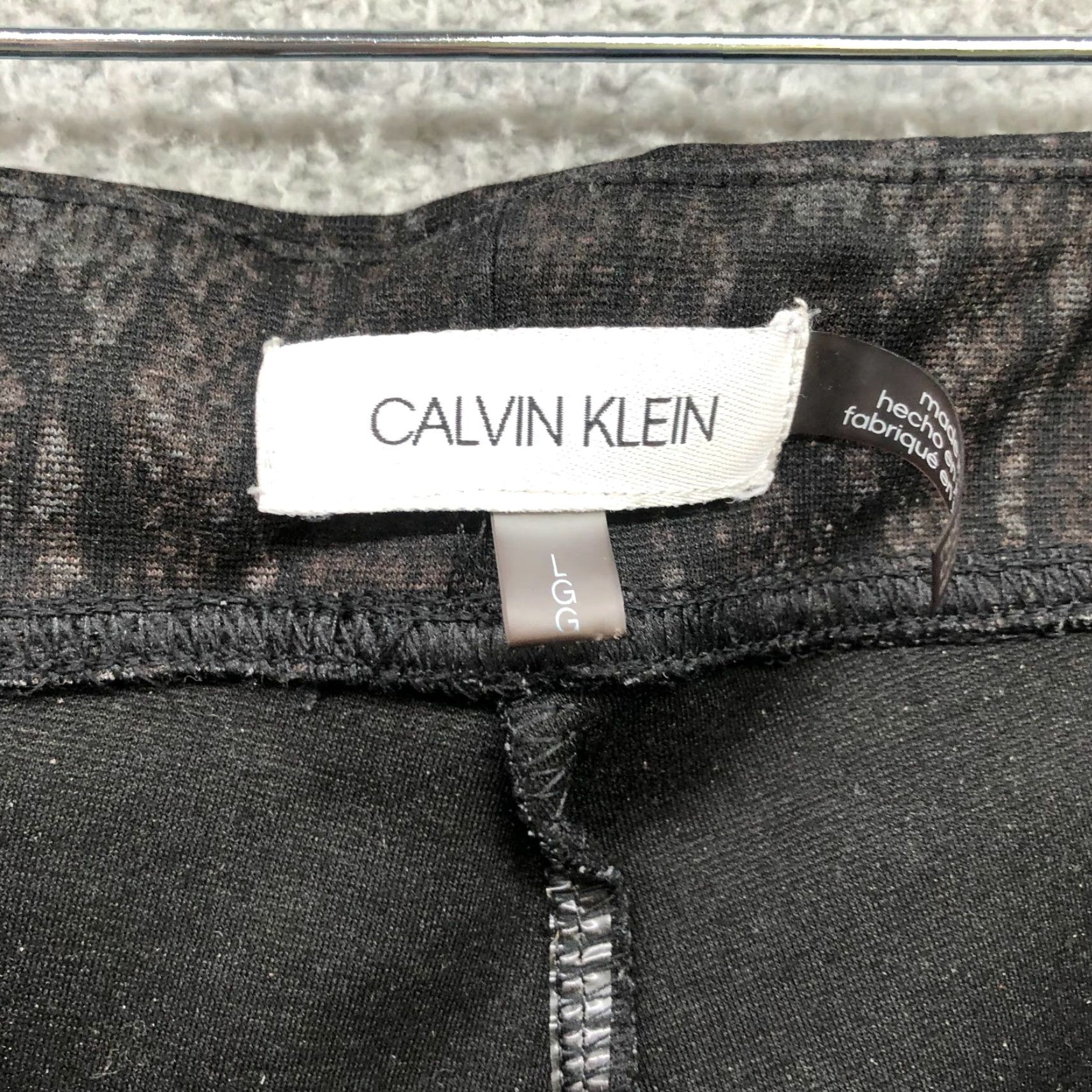 Calvin Klein Calvin Klein Ponte Leggings Pants Womens L Snakeskin Print Black Gray High Rise Size 36" / US 14 / IT 50 - 6 Thumbnail