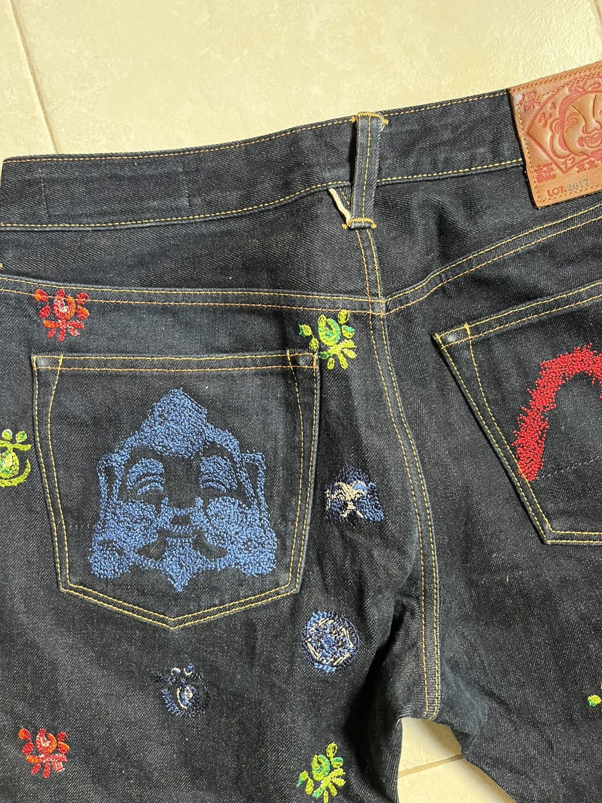 Evisu Evisu diacock selvedge embroided denim Size US 33 - 5 Thumbnail